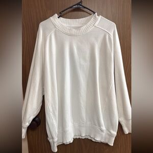 Aerie Soft White Crew Neck Sweater